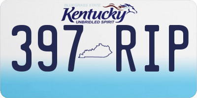 KY license plate 397RIP