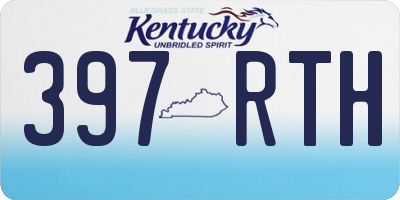 KY license plate 397RTH