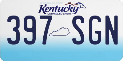 KY license plate 397SGN