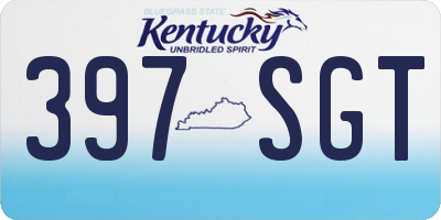 KY license plate 397SGT