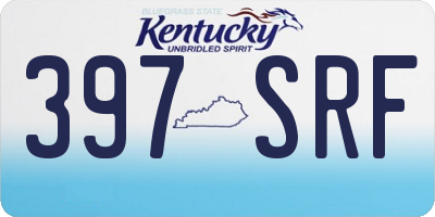 KY license plate 397SRF