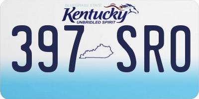 KY license plate 397SRO