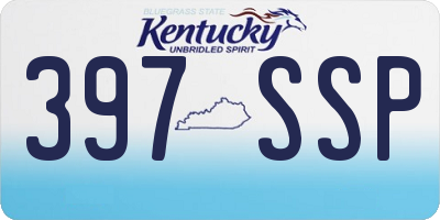 KY license plate 397SSP