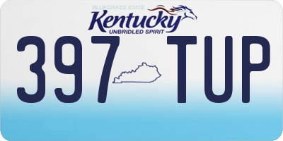 KY license plate 397TUP