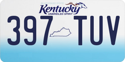 KY license plate 397TUV