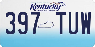 KY license plate 397TUW
