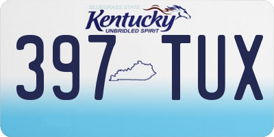 KY license plate 397TUX