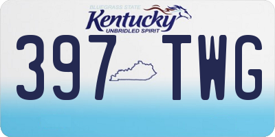 KY license plate 397TWG