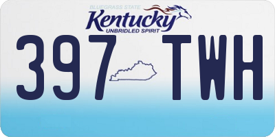 KY license plate 397TWH