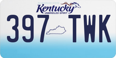 KY license plate 397TWK