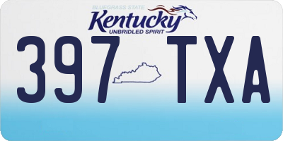 KY license plate 397TXA