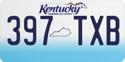 KY license plate 397TXB