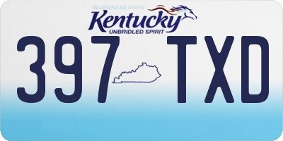 KY license plate 397TXD