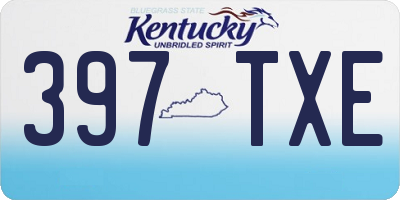 KY license plate 397TXE