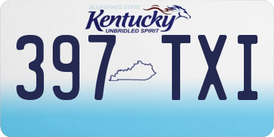 KY license plate 397TXI