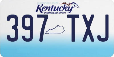 KY license plate 397TXJ