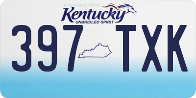 KY license plate 397TXK