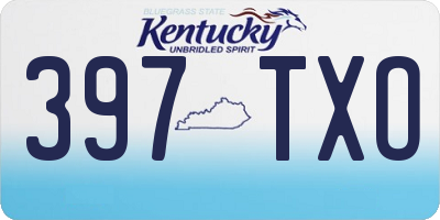 KY license plate 397TXO