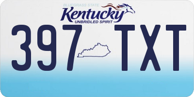 KY license plate 397TXT