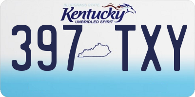 KY license plate 397TXY