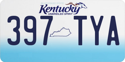KY license plate 397TYA