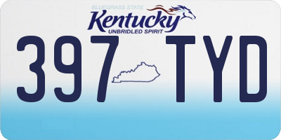 KY license plate 397TYD