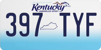 KY license plate 397TYF