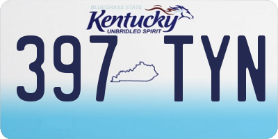 KY license plate 397TYN
