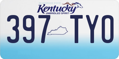 KY license plate 397TYO