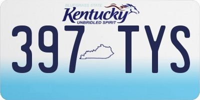 KY license plate 397TYS