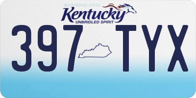 KY license plate 397TYX