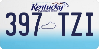 KY license plate 397TZI