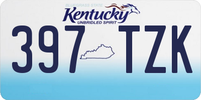 KY license plate 397TZK