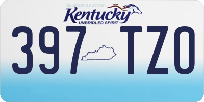 KY license plate 397TZO