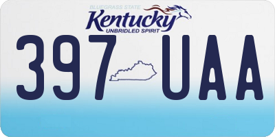 KY license plate 397UAA