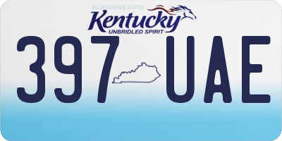 KY license plate 397UAE