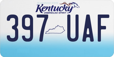 KY license plate 397UAF