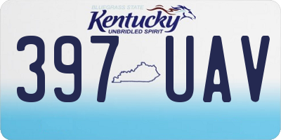 KY license plate 397UAV
