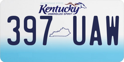 KY license plate 397UAW