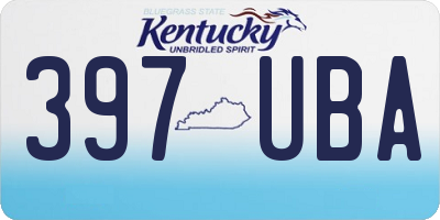 KY license plate 397UBA