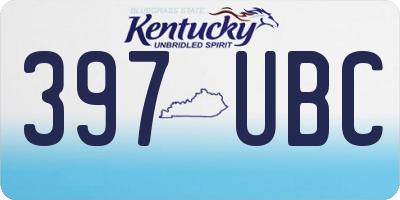 KY license plate 397UBC