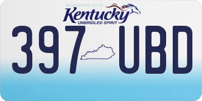 KY license plate 397UBD