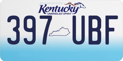 KY license plate 397UBF