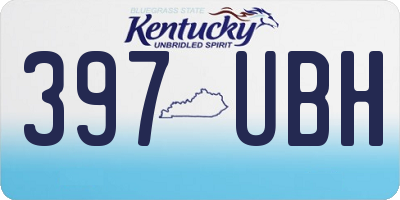 KY license plate 397UBH