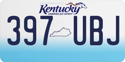 KY license plate 397UBJ