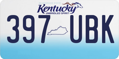 KY license plate 397UBK