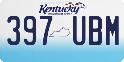 KY license plate 397UBM