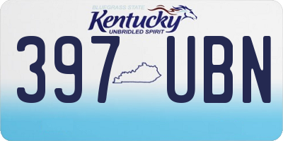 KY license plate 397UBN