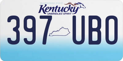 KY license plate 397UBO