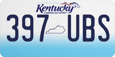KY license plate 397UBS